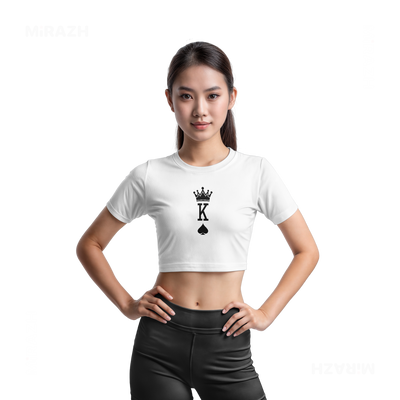KingOfSpades Fitted Crop Top 03 White