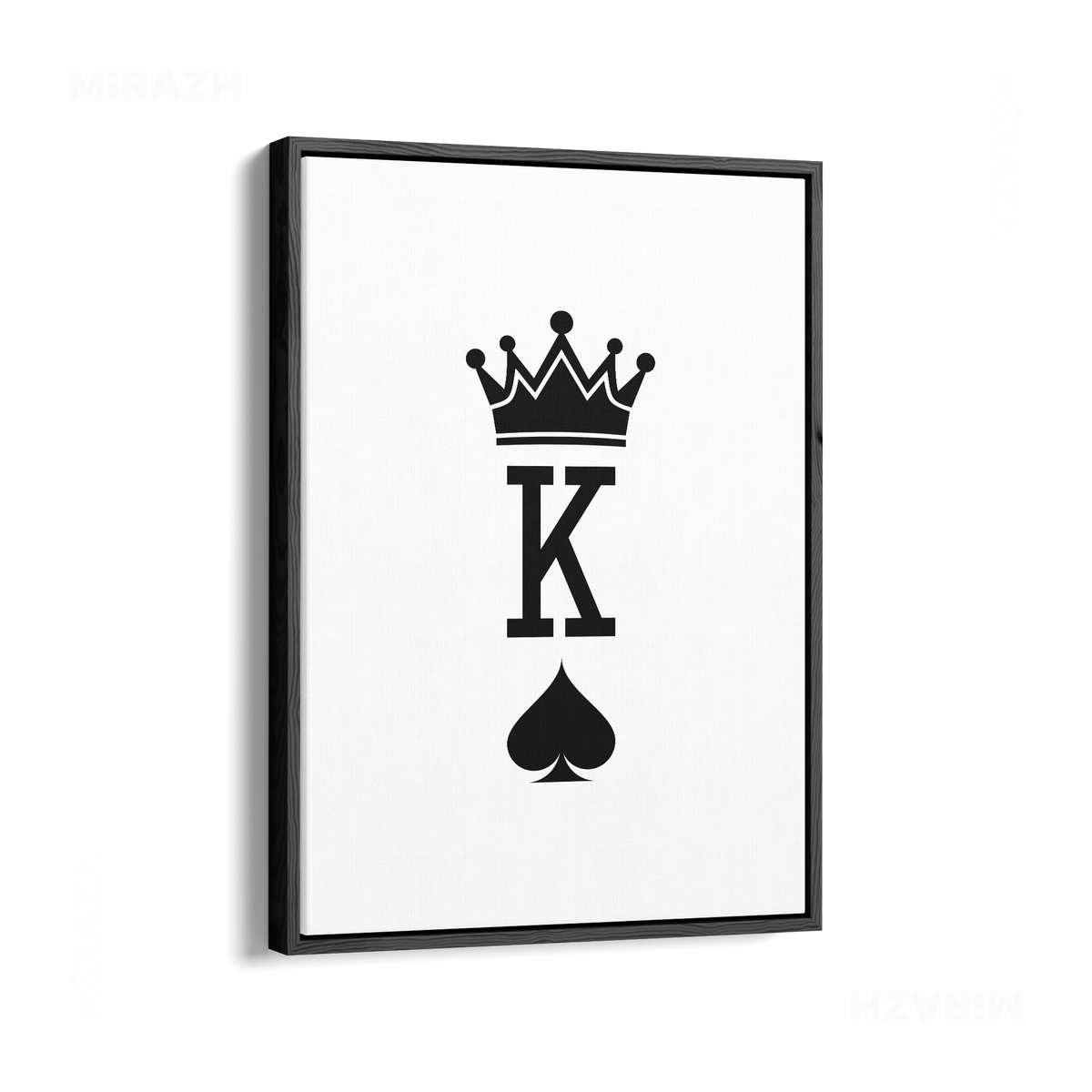 KingOfSpades Framed Canvas 01 Black Wood