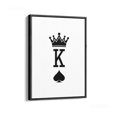 KingOfSpades Framed Canvas 01 Black Wood