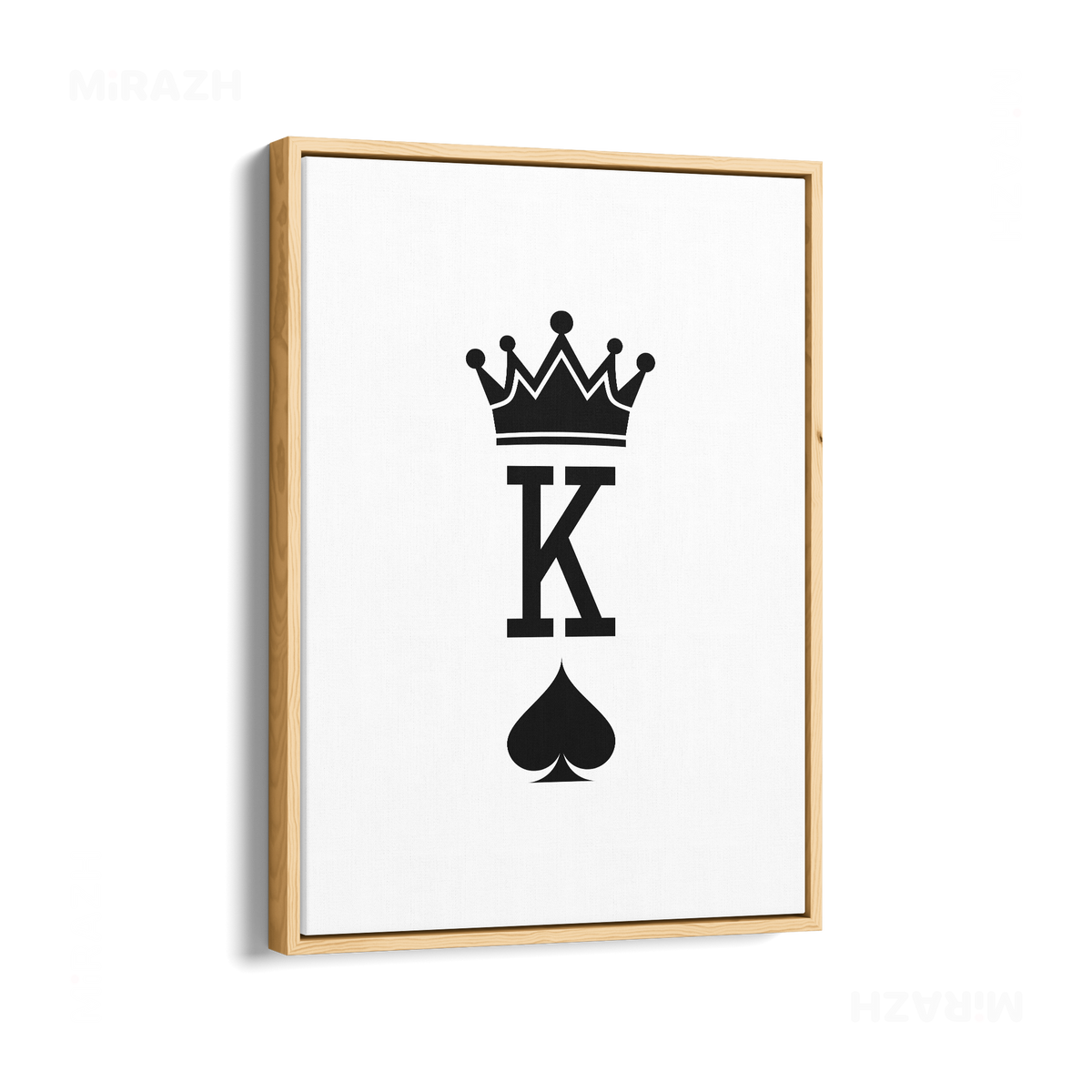 KingOfSpades Framed Canvas 01 Natural Wood