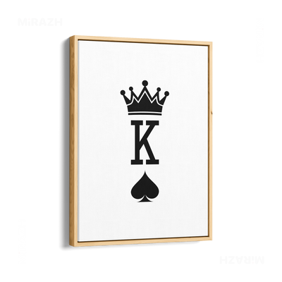 KingOfSpades Framed Canvas 01 Natural Wood