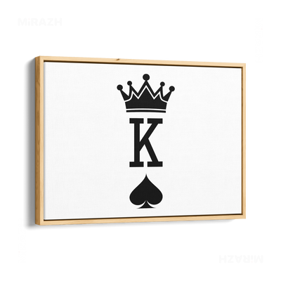 KingOfSpades Framed Canvas 03 Natural Wood