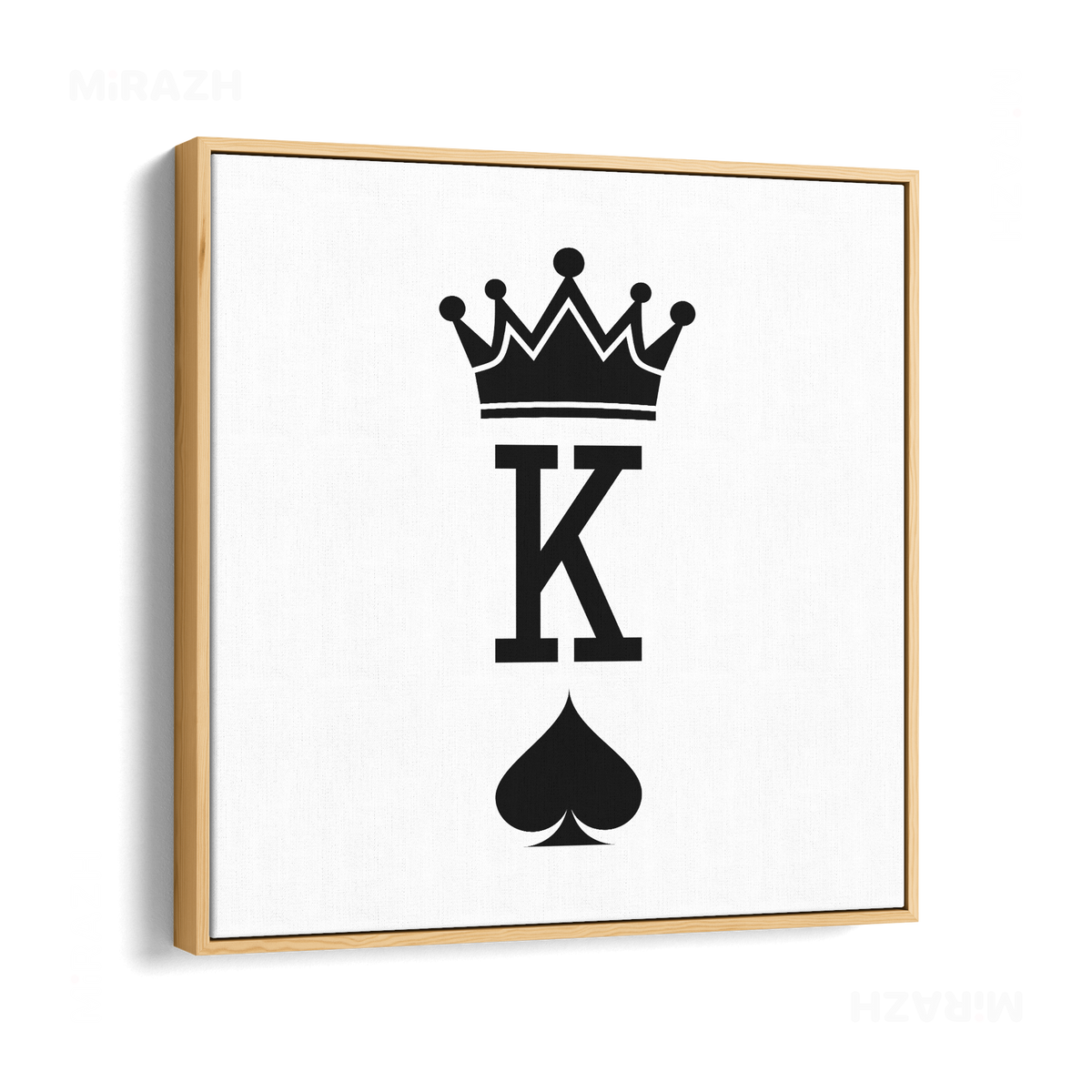 KingOfSpades Framed Canvas 04 Natural Wood