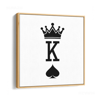 KingOfSpades Framed Canvas 04 Natural Wood