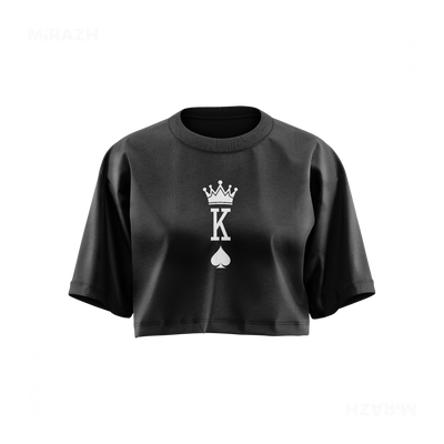 KingOfSpades Over Sized Crop Top 01 Faded Black