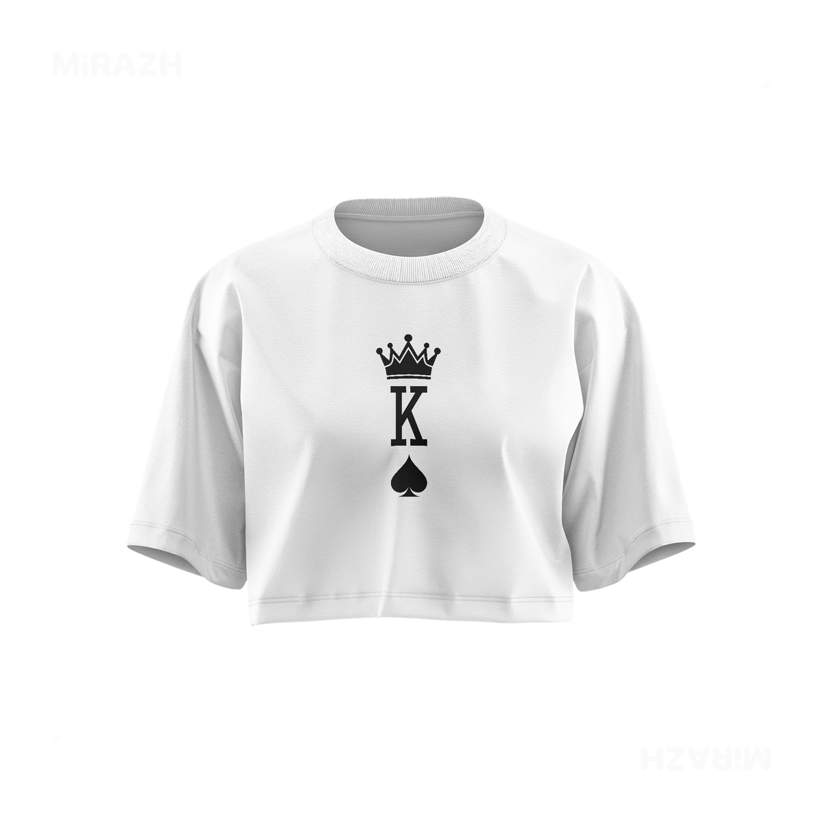 KingOfSpades Over Sized Crop Top 01 White