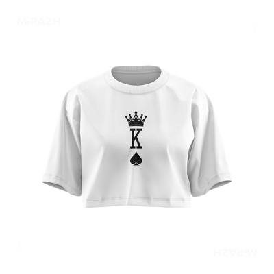 KingOfSpades Over Sized Crop Top 01 White