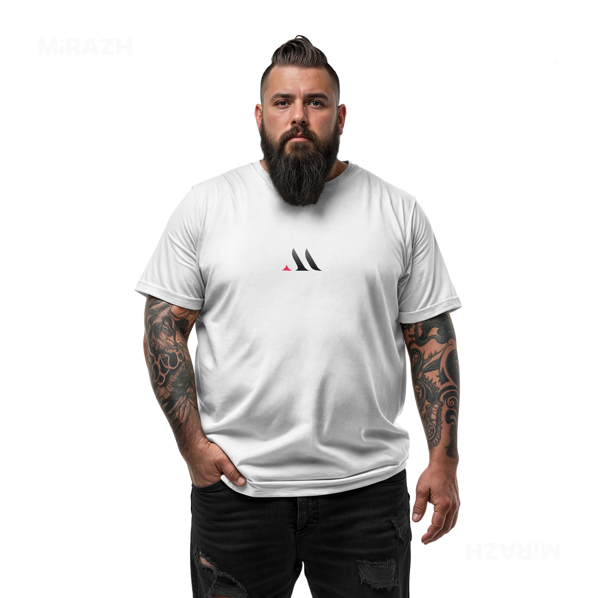 MiRAZHMark Adult T Shirt 05 White