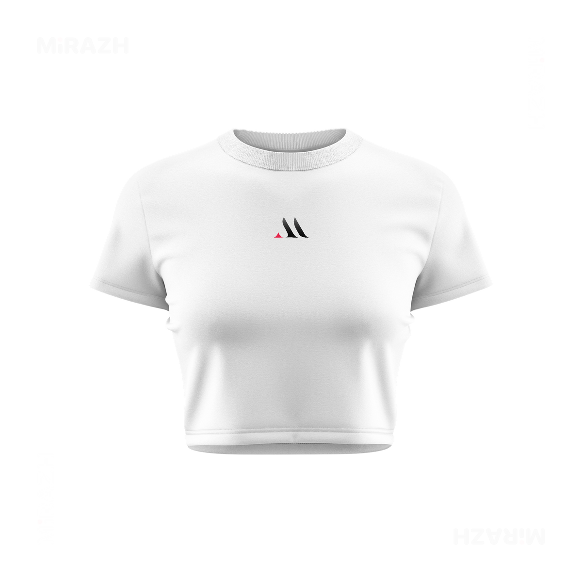 MiRAZHMark Fitted Crop Top 01 White