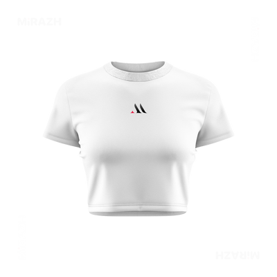 MiRAZHMark Fitted Crop Top 01 White