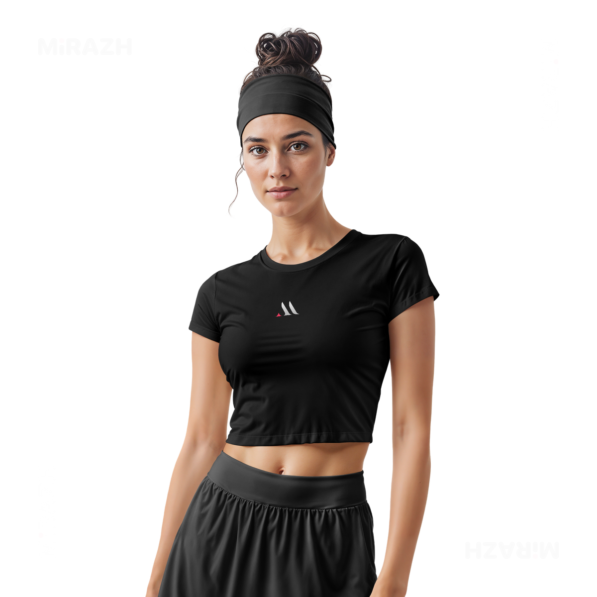 MiRAZHMark Fitted Crop Top 02 Black