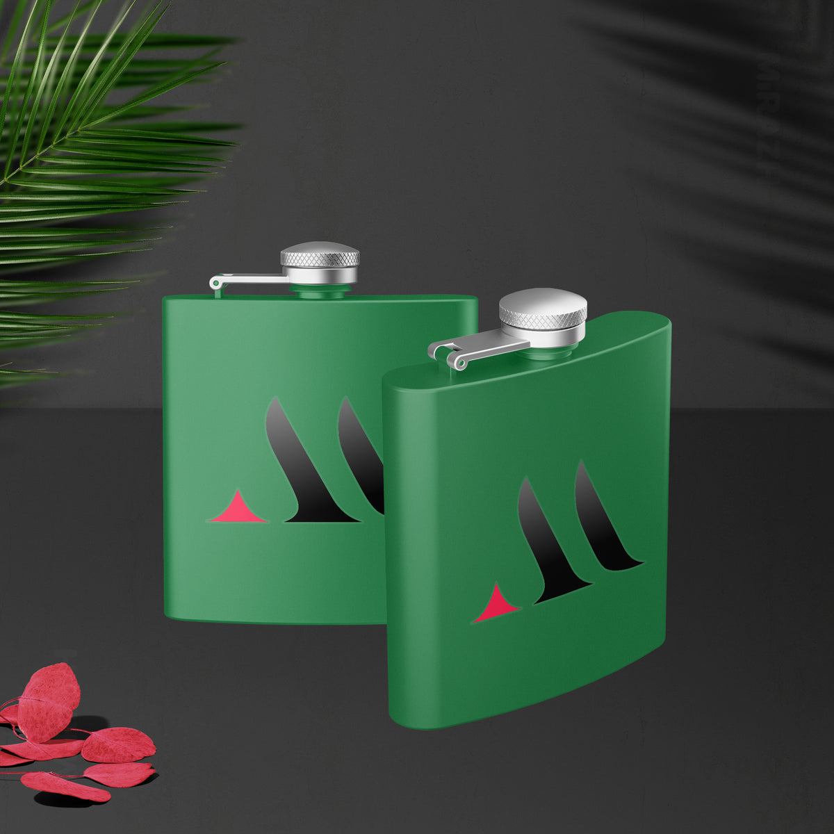 MiRAZHMark Hip Flasks 02 Green