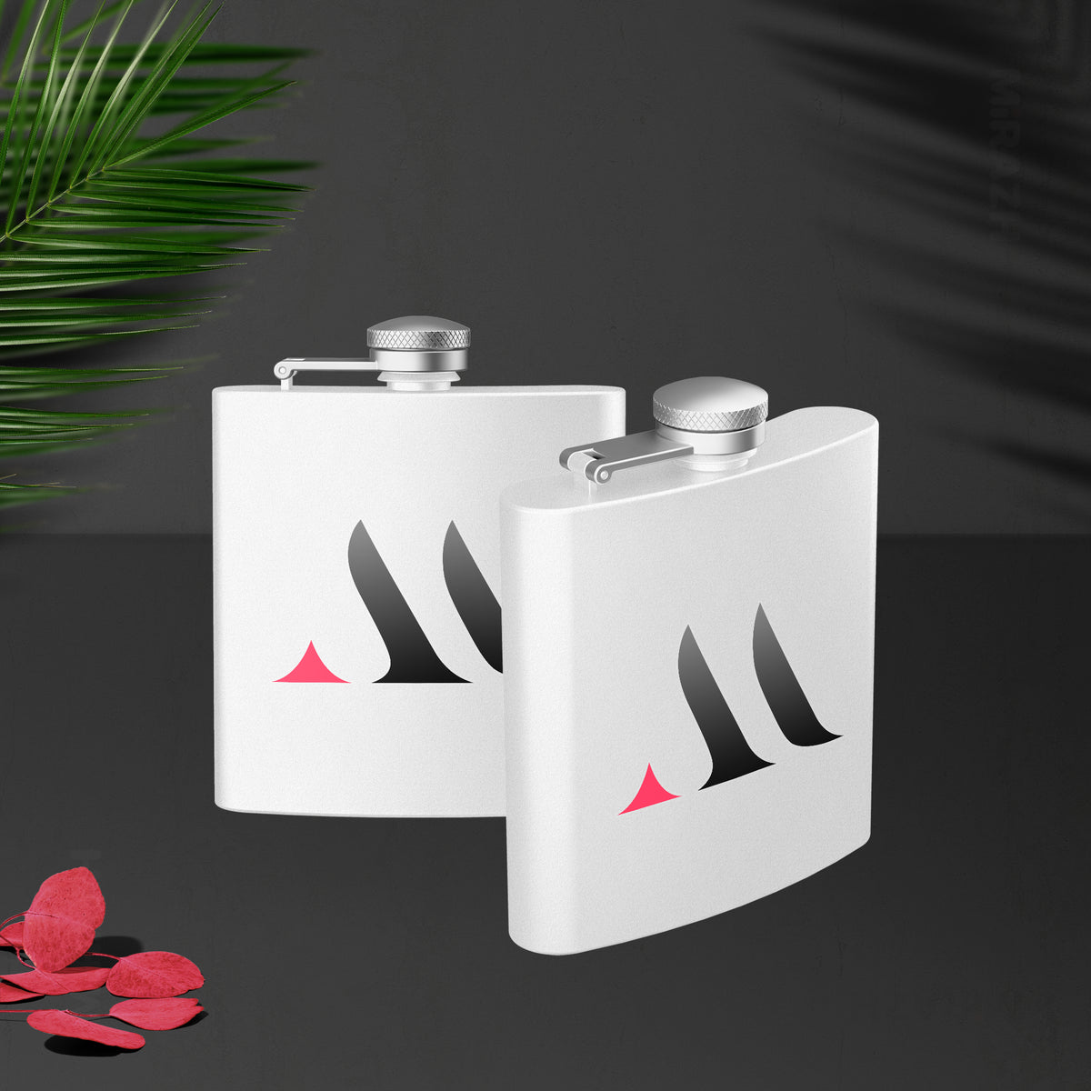 MiRAZHMark Hip Flasks 02 White