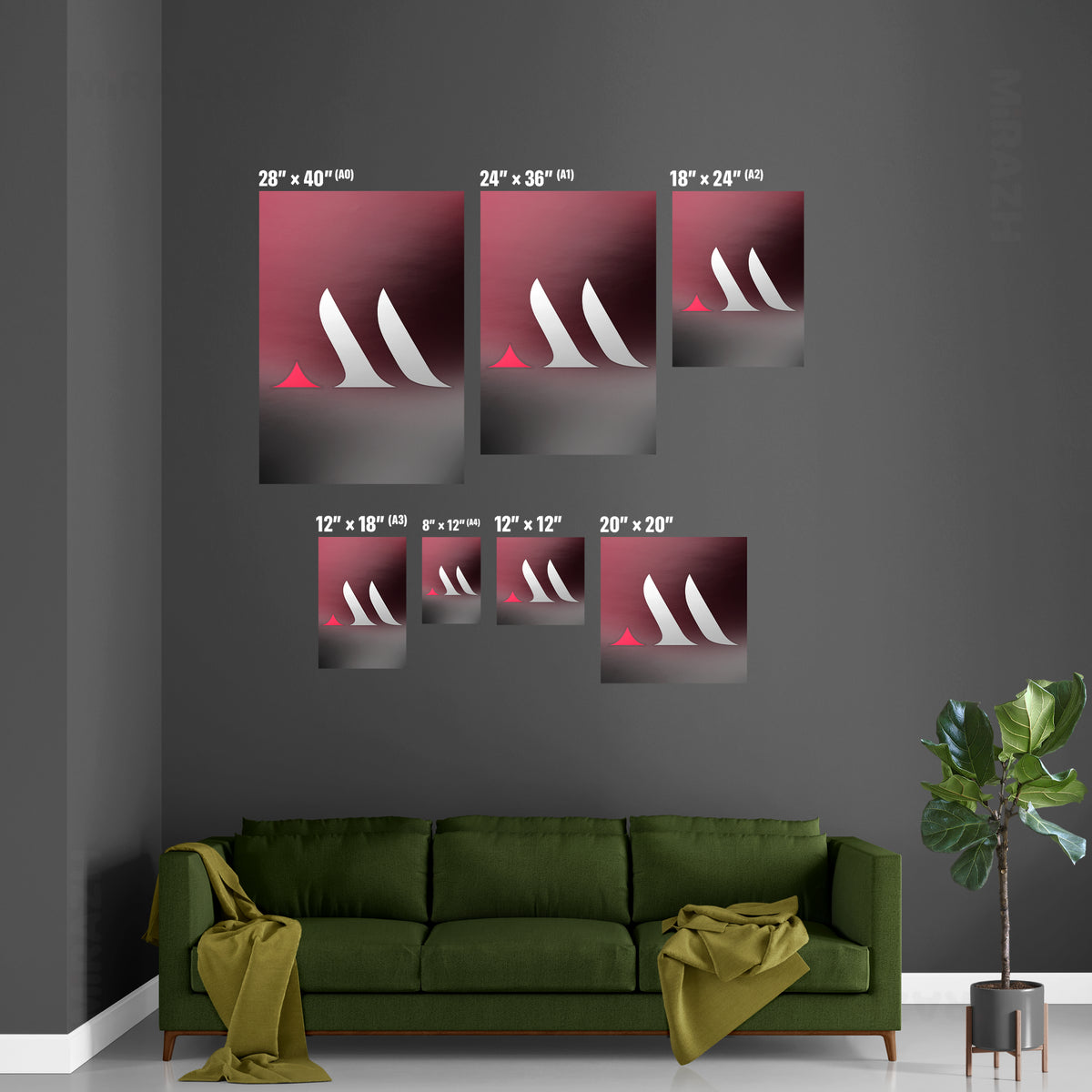 MiRAZHMark Magnetic Hanger Poster 06 Black Wood