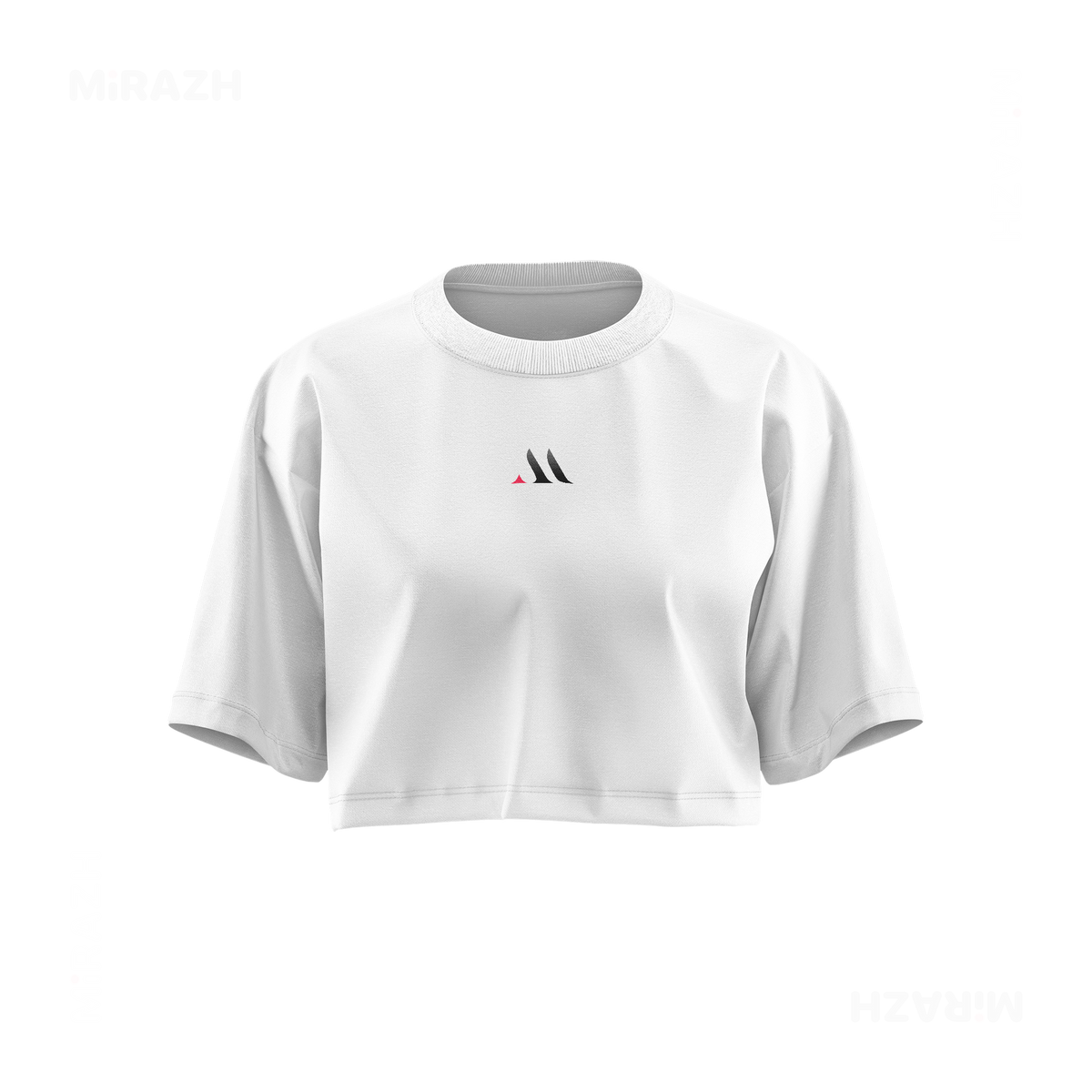 MiRAZHMark Over Sized Crop Top 01 White