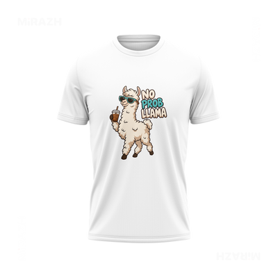 NoProbLlama Adult T Shirt 01 White