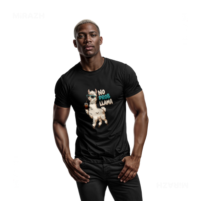 NoProbLlama Adult T Shirt 02 Black