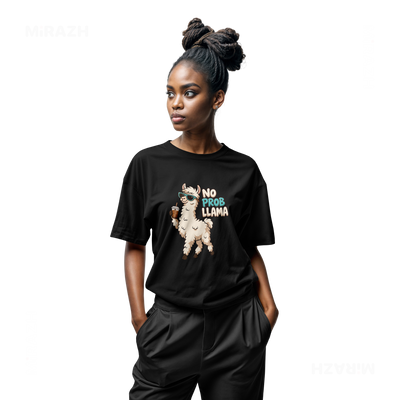 NoProbLlama Adult T Shirt 04 Black