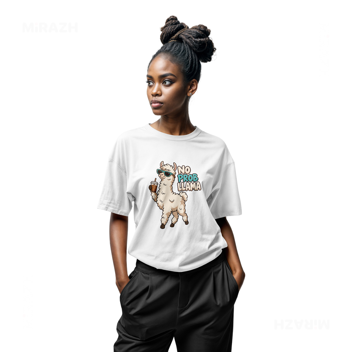 NoProbLlama Adult T Shirt 04 White