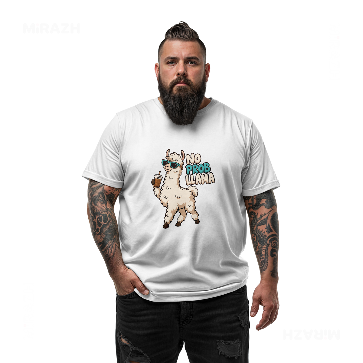 NoProbLlama Adult T Shirt 05 White
