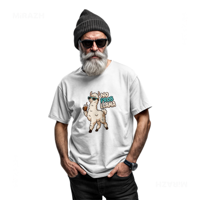 NoProbLlama Adult T Shirt 06 White
