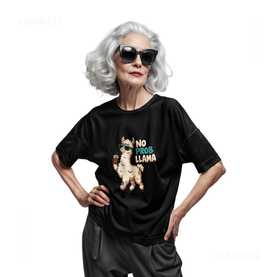 NoProbLlama Adult T Shirt 07 Black