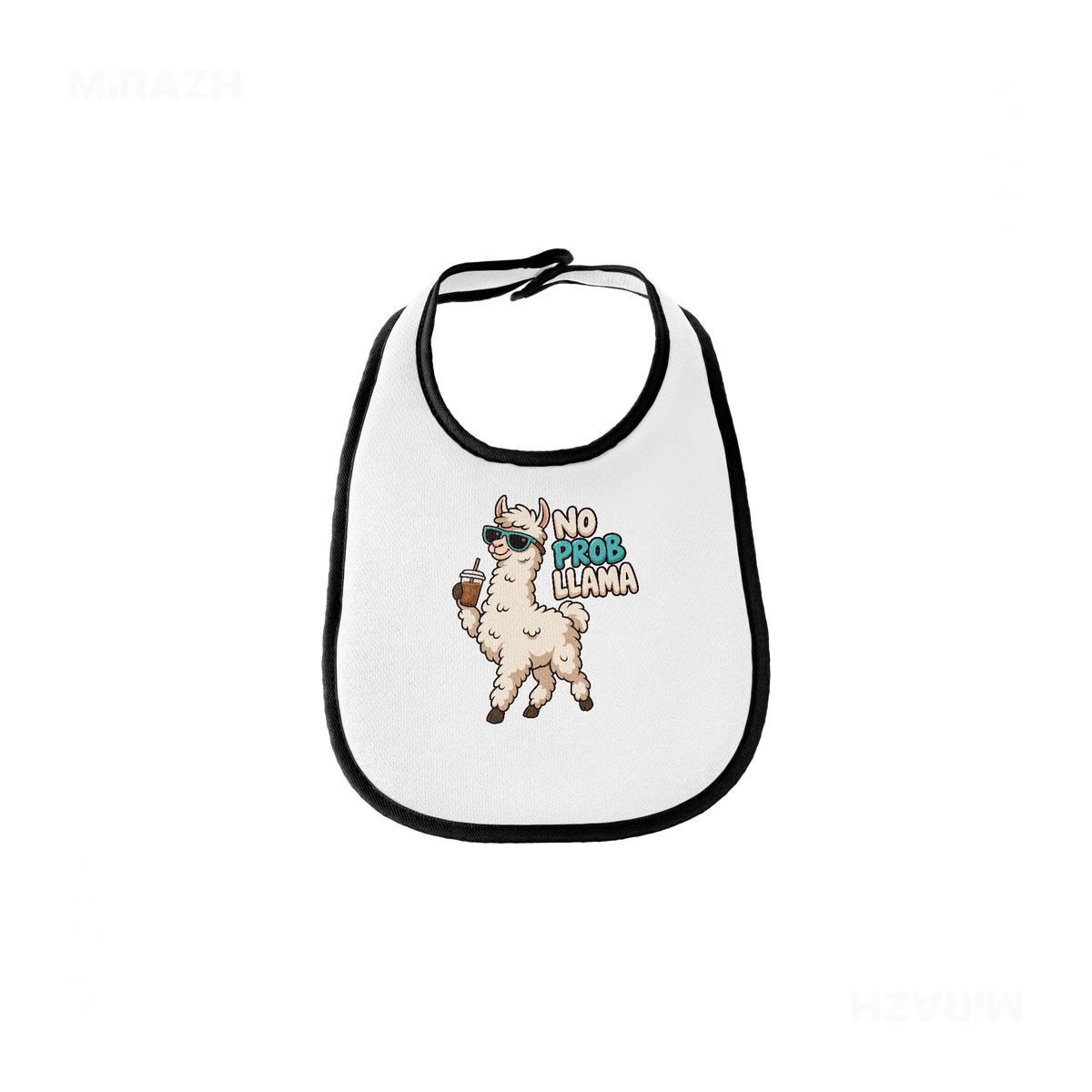 NoProbLlama Baby Bibs 01 White Black