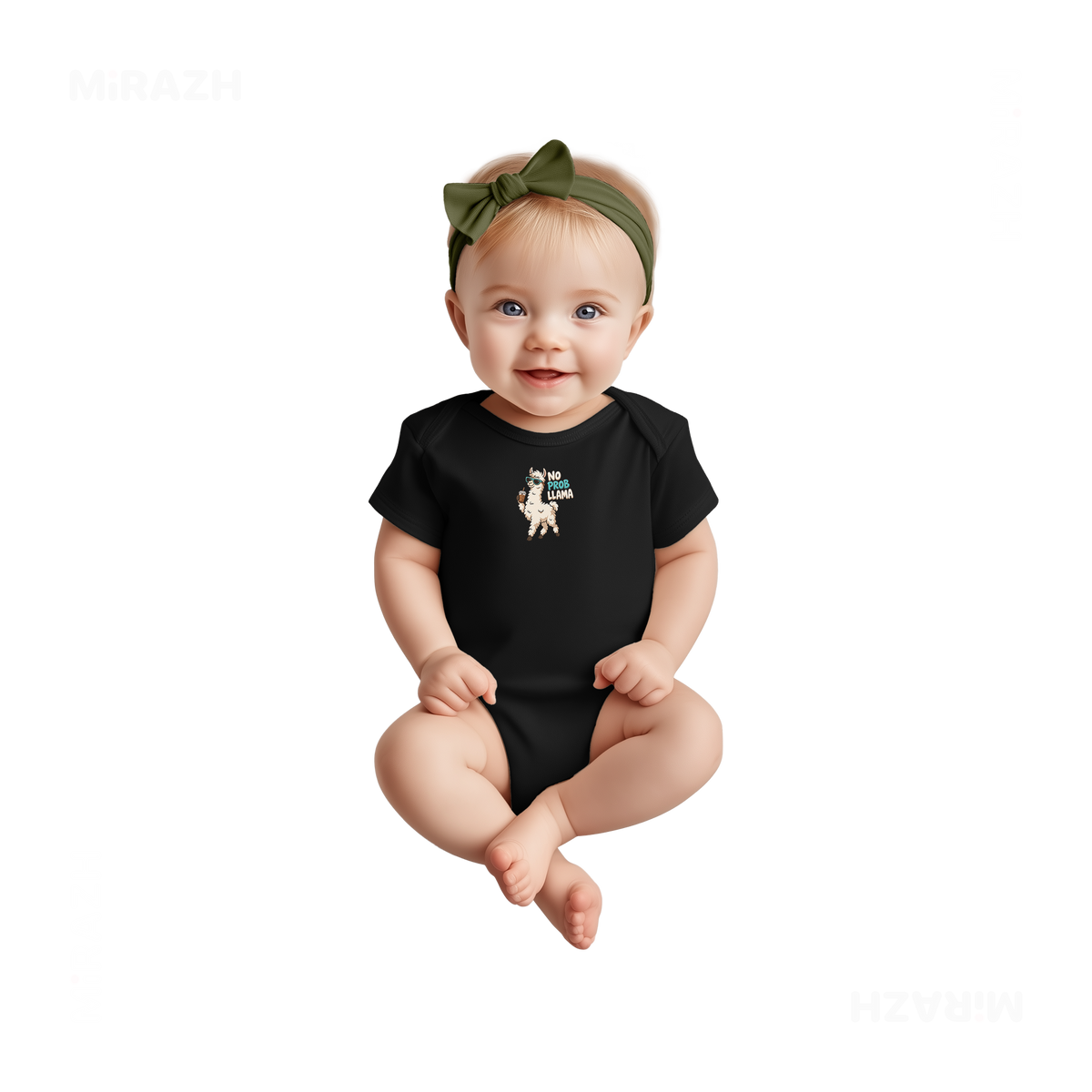 NoProbLlama Baby Onesies 02 Black