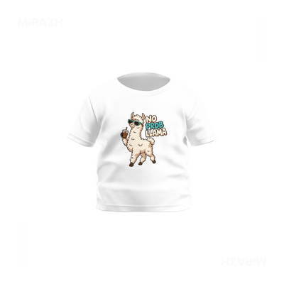 NoProbLlama Baby T Shirt 01 White