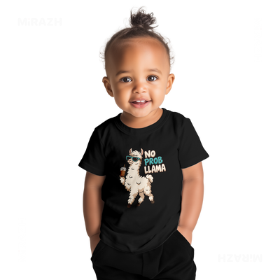 NoProbLlama Baby T Shirt 04 Black