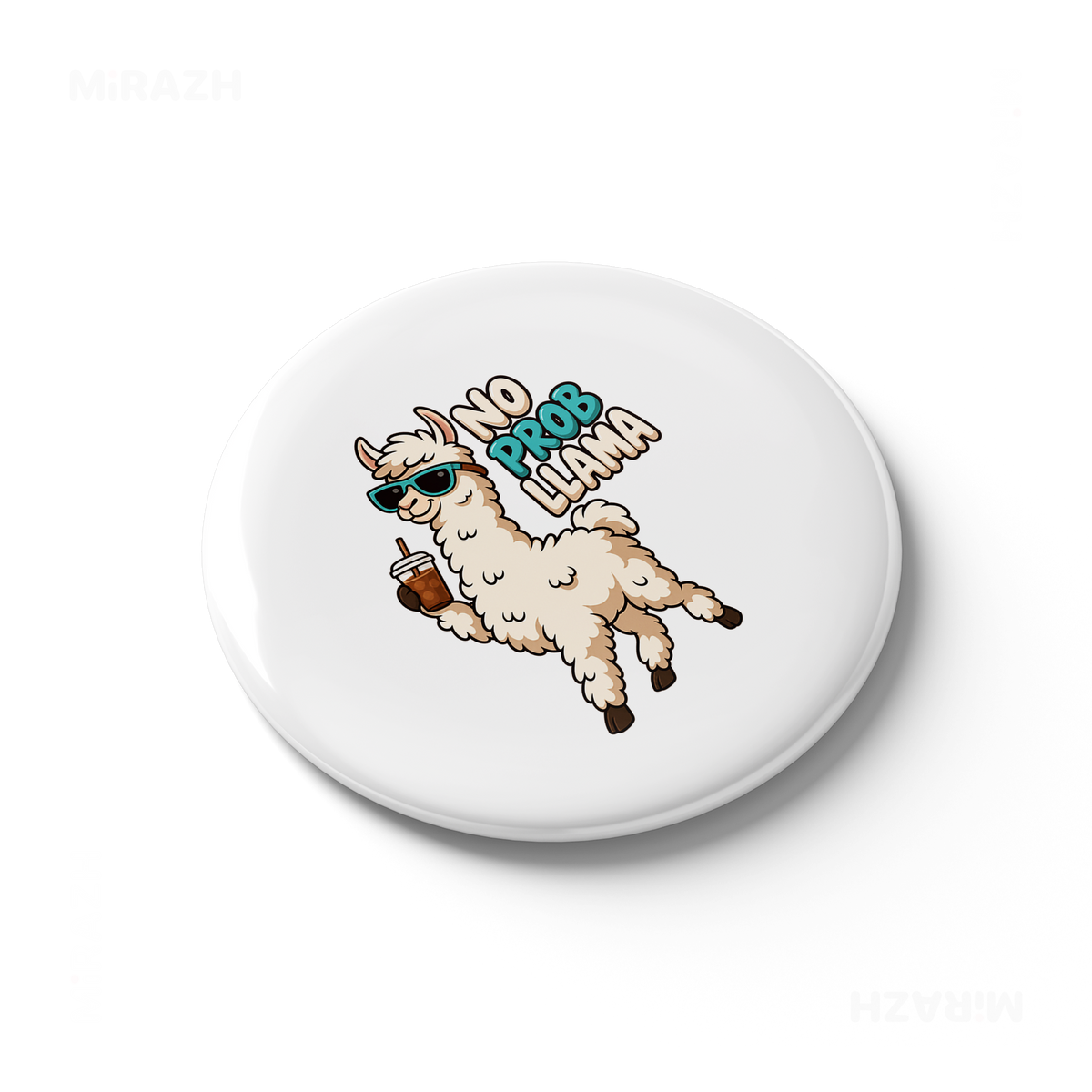 NoProbLlama Button Magnet 03 Round
