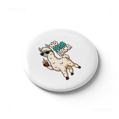 NoProbLlama Button Magnet 03 Round