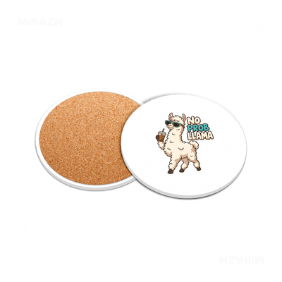 NoProbLlama Ceramic Coaster 05 Round