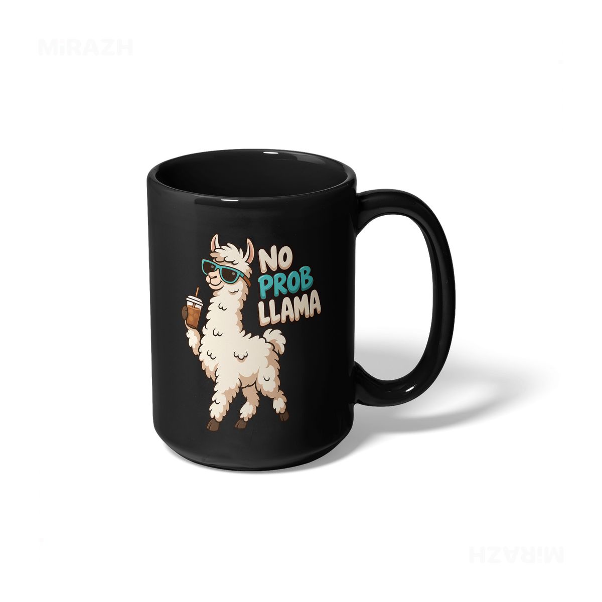 NoProbLlama Ceramic Mug 01 Black