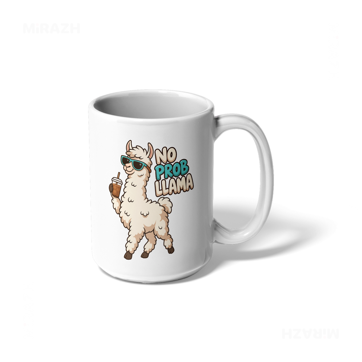 NoProbLlama Ceramic Mug 01 White
