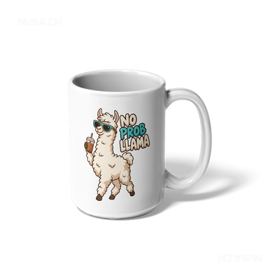 NoProbLlama Ceramic Mug 01 White