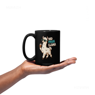 NoProbLlama Ceramic Mug 03 Black