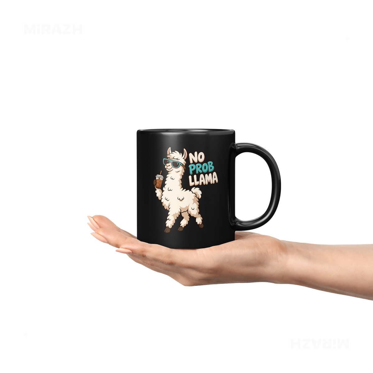 NoProbLlama Ceramic Mug 04 Black