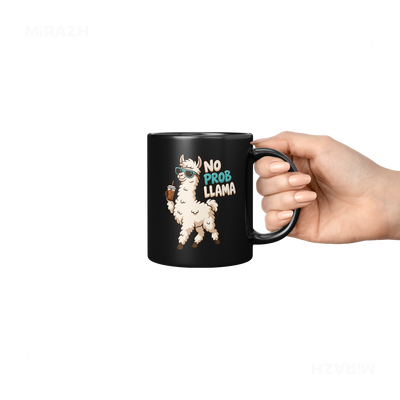 NoProbLlama Ceramic Mug 06 Black