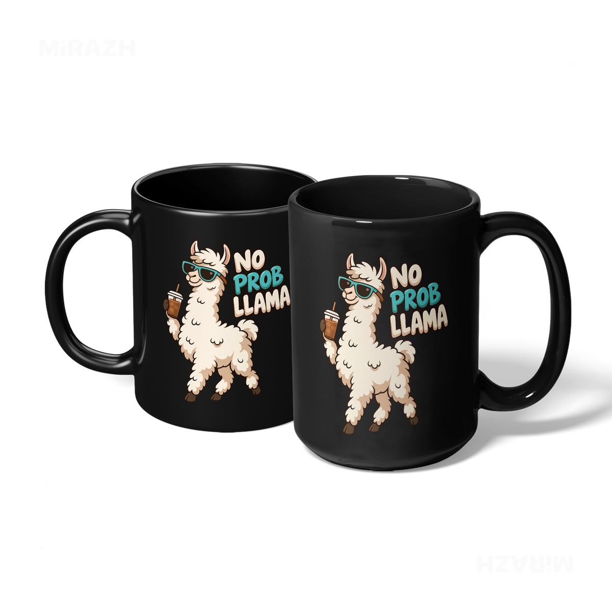 NoProbLlama Ceramic Mug 07 Black