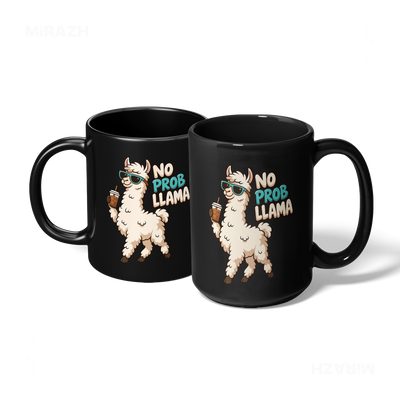 NoProbLlama Ceramic Mug 07 Black