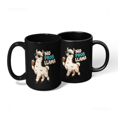 NoProbLlama Ceramic Mug 08 Black