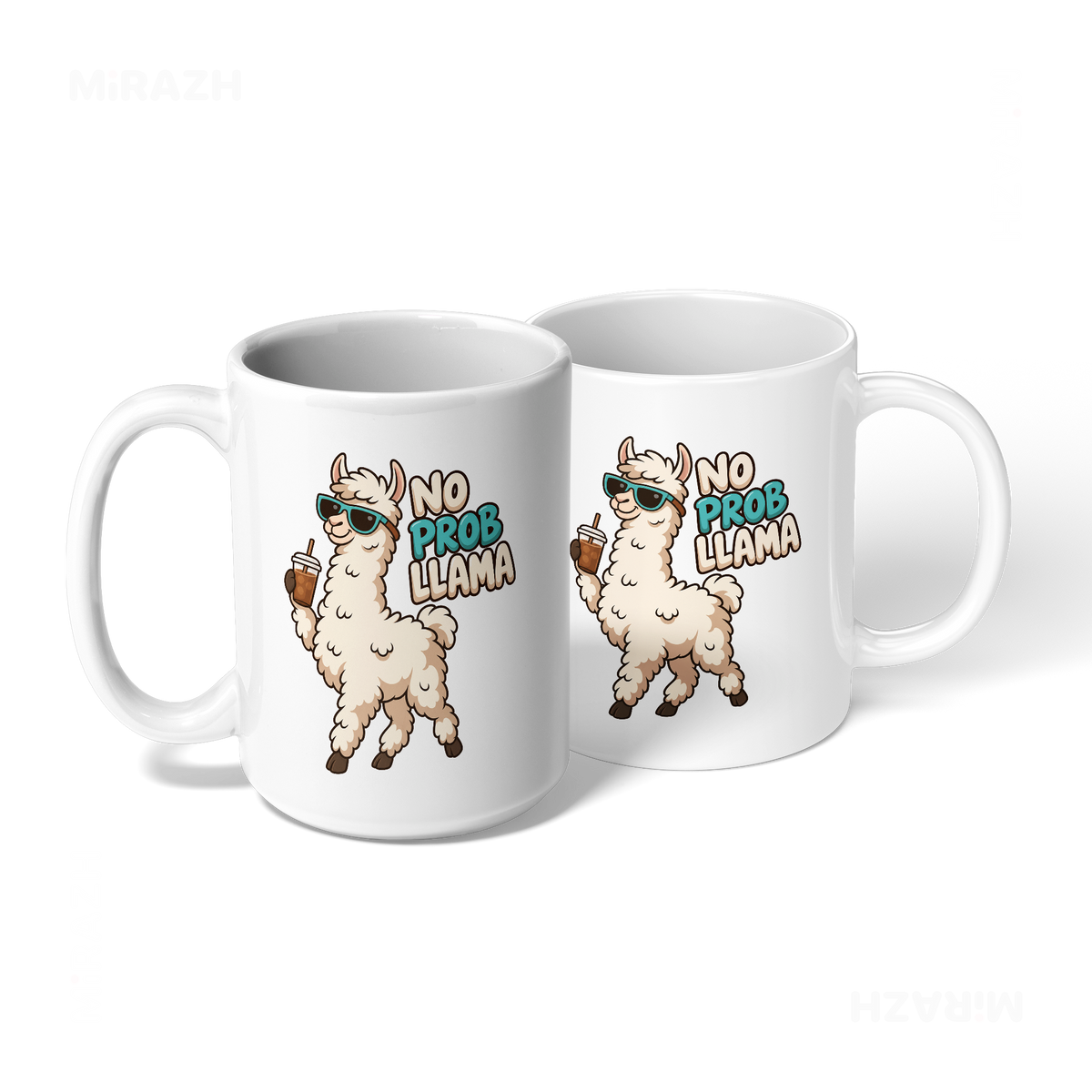 NoProbLlama Ceramic Mug 08 White