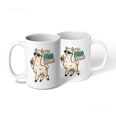 NoProbLlama Ceramic Mug 08 White