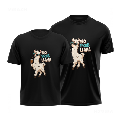 NoProbLlama Couple T Shirt 01 Black