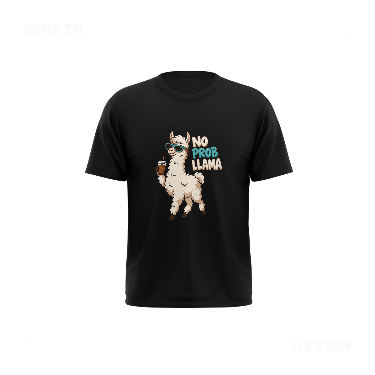 NoProbLlama Couple T Shirt 03 Black
