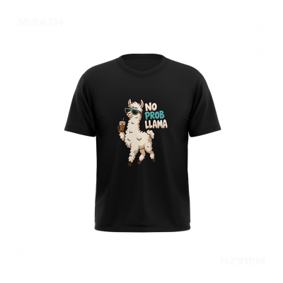 NoProbLlama Couple T Shirt 03 Black