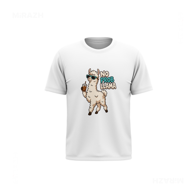 NoProbLlama Couple T Shirt 03 White