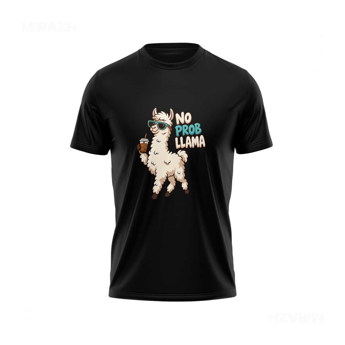 NoProbLlama Couple T Shirt 04 Black