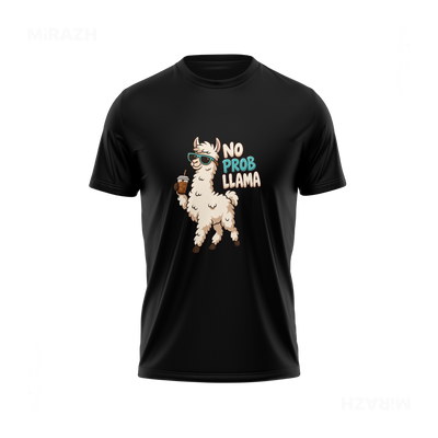 NoProbLlama Couple T Shirt 04 Black